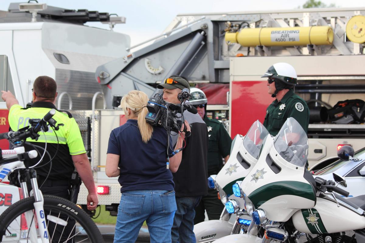 Photo of motorcycles and law enforcement